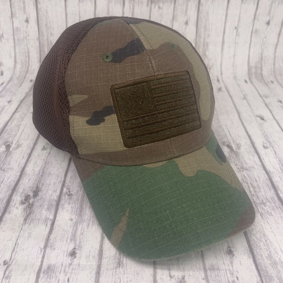 Highland Accessories Highland Tactical Mens Camouflage Camo Flag Hat Cap One Size Fits Most